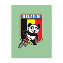 Cute Belgium Cycling Panda postcards