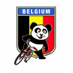This cute cycling panda stands in front of an Belgian flag with his bike. This original design makes a perfect gift for bicycling fanatics in Belgium. Great for everyone who loves cute pandas and biking.