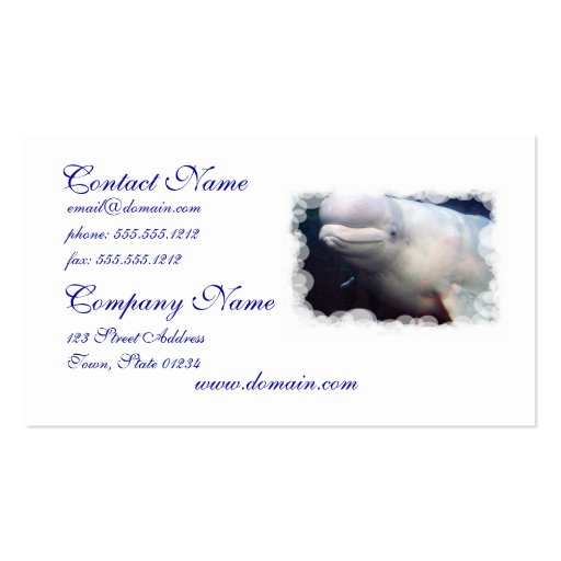 Cute Beluga Whale Business Card (front side)