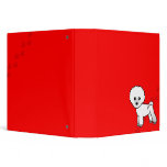 Cute Bichon Frise Cartoon Red Paw Print binders