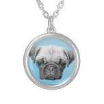 Cute Big Blue Eyed Puppy Dog Picture Necklaces