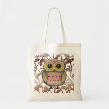 Cute Big Eyed Owl Tote Bag