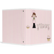 cute binder with girl chef & cupcake& the word yu by Escape333 cute binder with girl chef & cupcake& the word yu