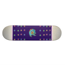 Cute bird flying and singing skateboard decks