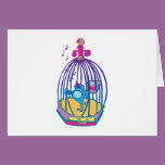 cute bird singing from cage
