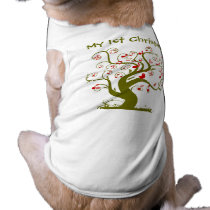 Cute Bird Swirl Tree Gifts and Invitations pet clothing