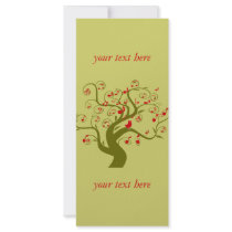 Cute Bird Swirl Tree Gifts and Invitations rack cards