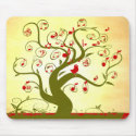Cute Bird Swirl Tree MousePad by samack Cute Bird Swirl Tree MousePad
