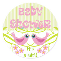Cute Birdies Baby Shower Envelope Seals Stickers