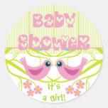 Cute Birdies Baby Shower Envelope Seals Stickers