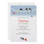 Cute Birds Christmas Globes Custom Invitations