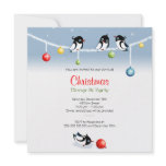 Cute Birds Christmas Globes Custom Invitations