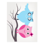 Cute birds couple in love post card