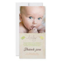 Cute Birds Thank You Note Baby Photo Template Photo Card Template