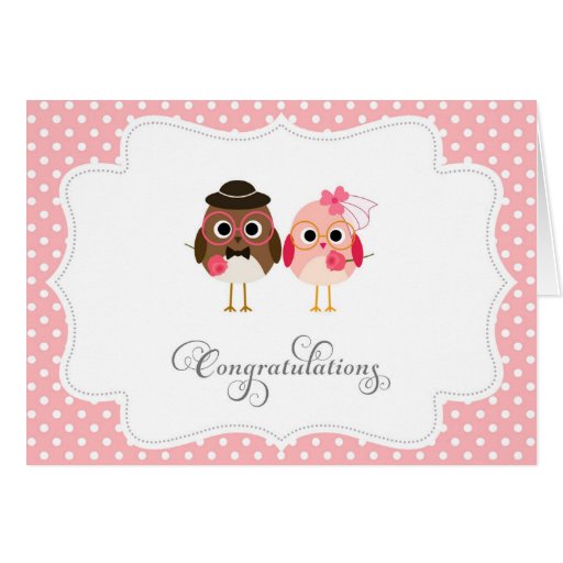 Cute Birds Wedding Congratulations Card 