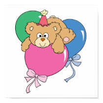 Cute Birthday Balloon Bear posters