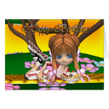 Cute Birthday card with cutie pie by Moonlake