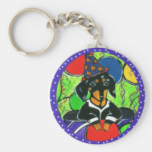 Cute Birthday Dachshund Keychains