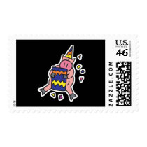 cute birthday pig postage stamps