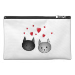 Cute Black and Gray Cats, with Hearts. Travel Accessories Bag