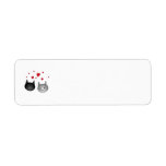 Cute Black and Gray Cats, with Hearts. Custom Return Address Label
