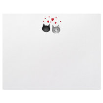 Cute Black and Gray Cats, with Hearts. Letterhead Template