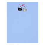 Cute Black and Gray Cats, with Hearts. Personalized Letterhead