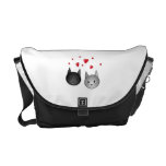 Cute Black and Gray Cats, with Hearts. Commuter Bag
