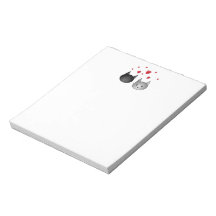 Cute Black and Gray Cats, with Hearts. Memo Note Pad