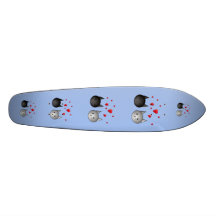 Cute Black and Gray Cats, with Hearts. Skate Board Decks