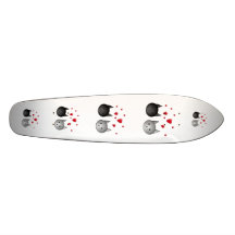 Cute Black and Gray Cats, with Hearts. Custom Skate Board