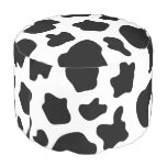 Cute black and white cow spots pattern pouf round pouf