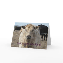 Cute Black and White Cow Thank You - Ranch or Farm Greeting Cards