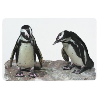 Cute Black and White Penguin Birds Floor Mat