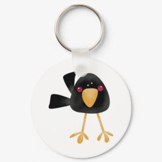 Cute Black Baby Crow Keychain keychain