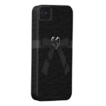 Cute Black Bow & Jewel Heart iPhone 4 Case
