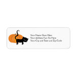 Cute black cat and pumpkin address sticker custom return address labels