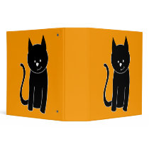 Cute Black Cat Vinyl Binders