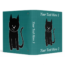 Cute Black Cat 3 Ring Binder