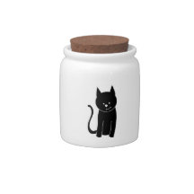 Cute Black Cat Candy Dish