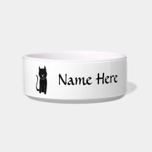 Cute Black Cat Cat Bowls