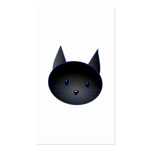 Cute Black Cat. Cat Cartoon illustration. Business Card Templates (front side)