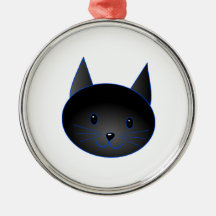 Cute Black Cat. Cat Cartoon illustration. Christmas Tree Ornaments