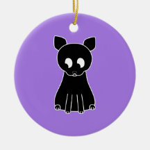 Cute Black Cat. Christmas Tree Ornament