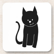 Cute Black Cat Coaster
