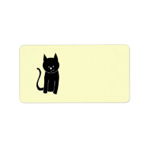 Cute Black Cat Custom Address Labels