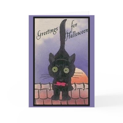 Cute Black Cat Halloween Cards