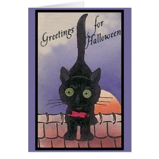 Cute Black Cat Halloween Cards