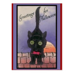 Cute Black Cat Halloween Cards Post Cards