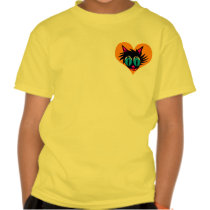 Cute Black Cat Heart 2-Sided Kids' Shirts
